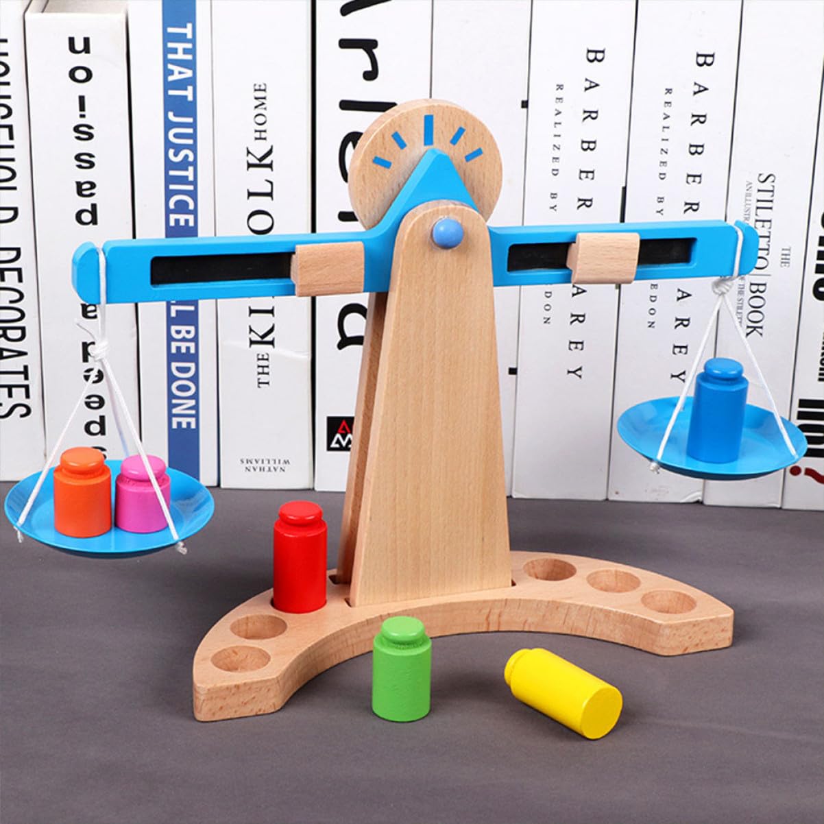 HANABASS Juguete de Madera para Bebés Desarrollo de Equilibrio y Cálculo Juguete Didáctico para Niñas Diseño Seguro y de Madera de Haya