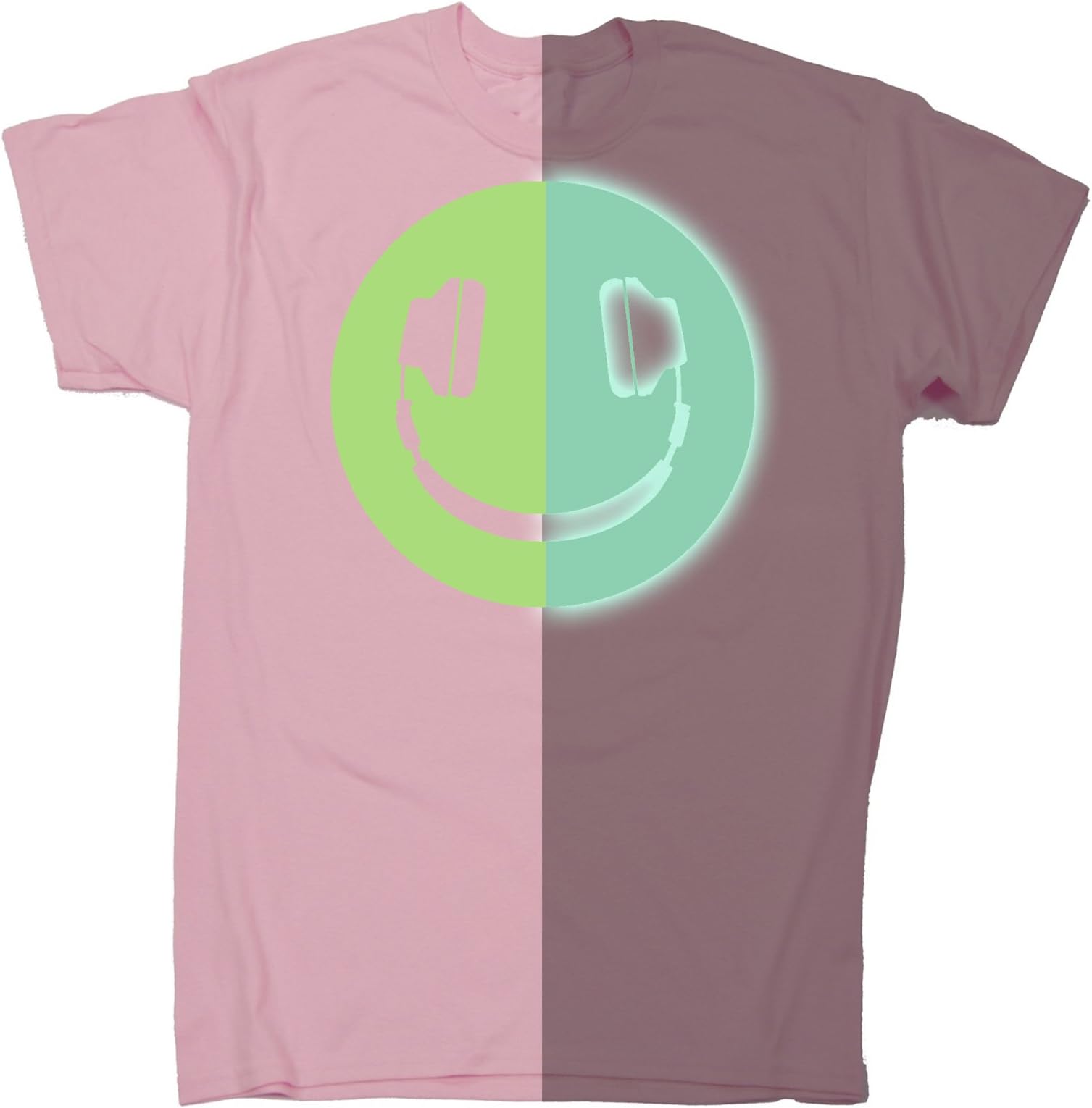 123t Kids Glow in The Dark Headphone Smile Design Premium T Shirt Ages 3-13