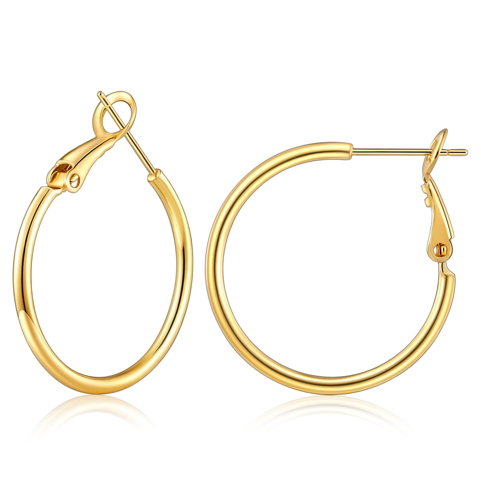 Gacimy Gold Hoop Earrings for Women, 14K Gold Plated Thin Hoops