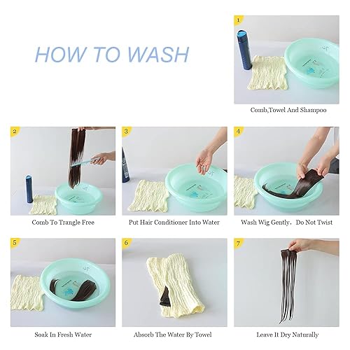 Miniatura 9 de Extensión de cabello castaño oscuro, extensiones de cabello con clip, de 18 pulgadas, ondulado, sintético, 5.5 onzas, HSPCYGG de 22 pulgadas,