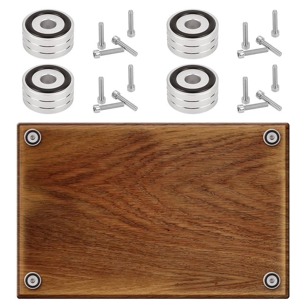 NBEADS 4 Sets Alloy Cutting Board Feet with Nonslip Pads, 40x22mm Board Feet Legs with Silicone Rubber and Screws Kit for Kitchen Unfinished Cutting, Platinum