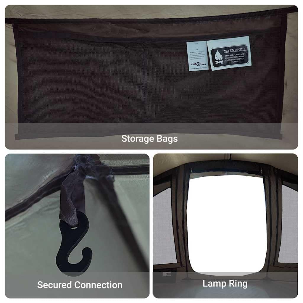 vidaXL Tienda de Pesca para 5 Personas Impermeable marrón, Tienda de campaña, Refugio de Pesca, Refugio de Camping, Tienda de Camping