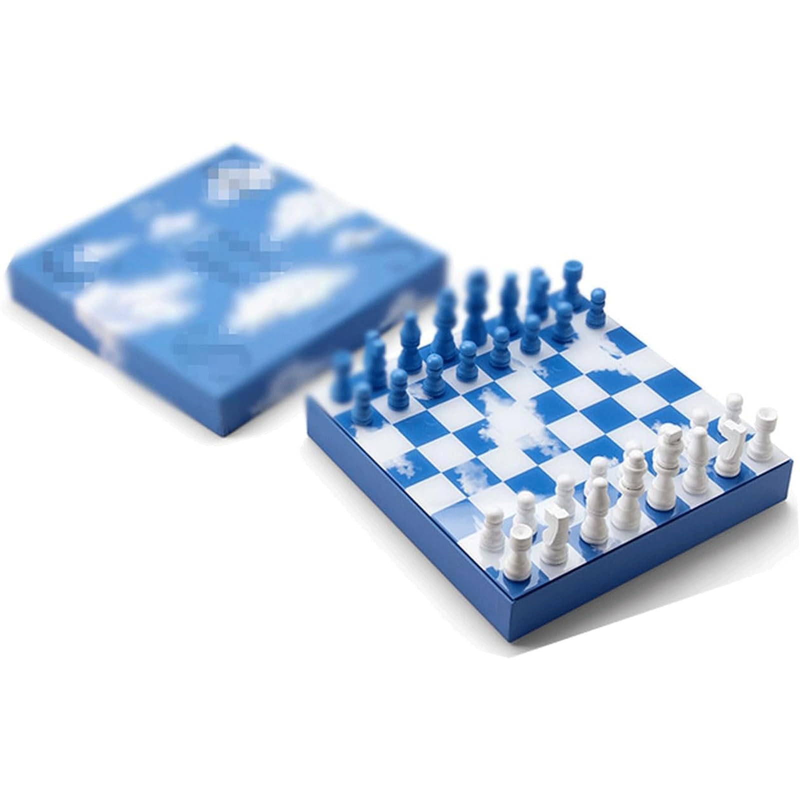 Nowy Creatief kunstschaak, houten schaakbord met acrylcoating, draagbaar schaakspel met opbergvakken voor schaakstukken Zabawki