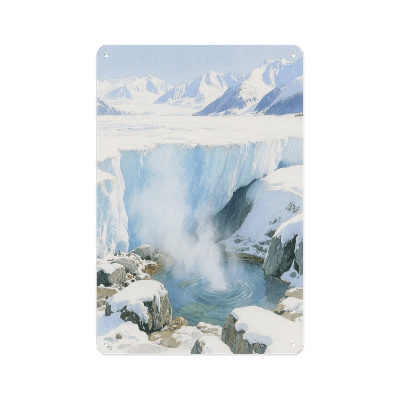 Fekiloot Style Glacier Hot Springs Wall Decor Metal Signs Tin Signs Poster