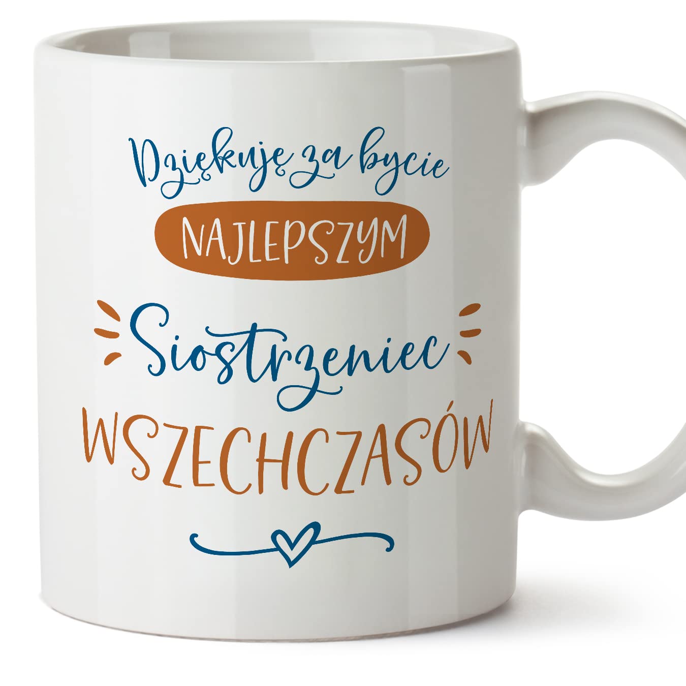MUGFFINS Nephew Mug - in Polish - DZIĘKUJĘ NAJLEPSZEJ RODZINIE - Funny Gift - Ceramic 11oz Mug