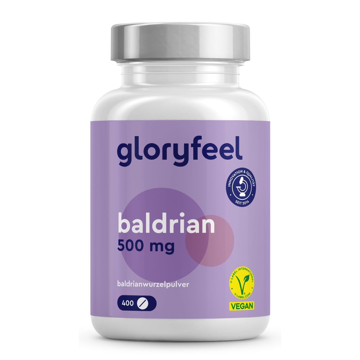 Baldrian hochdosiert - 400 vegane Tabletten - 500mg Baldrianwurzelpulver - Für über 1 Jahr ruhigen Schlaf und innere Gelassenheit - Ohne unerwünschte Zusätze