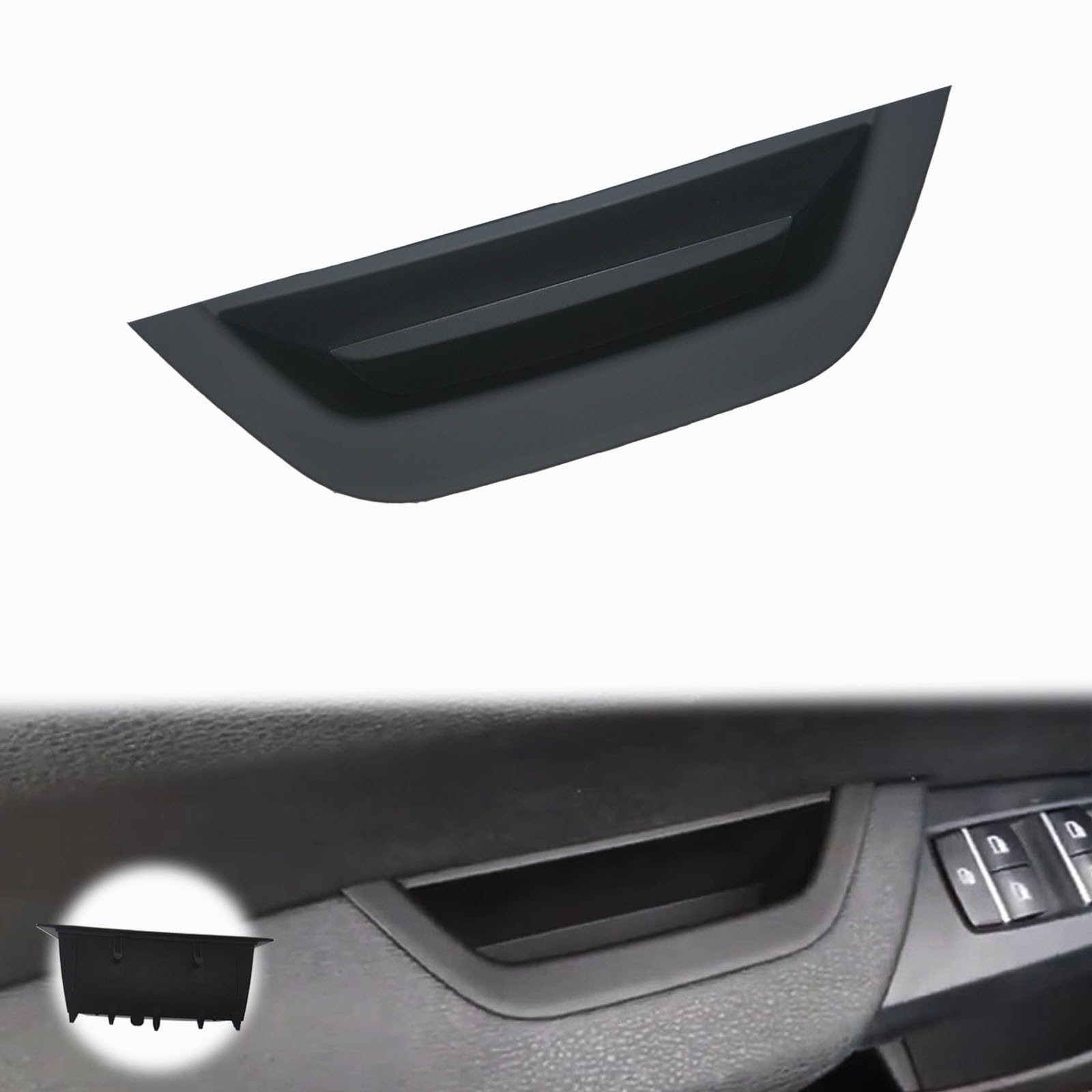 Black Driver Side Door Armrest Handle Storage Compartment Compatible for BMW X3 F25 2010-2016 X4 F26 2014-2017 Cover