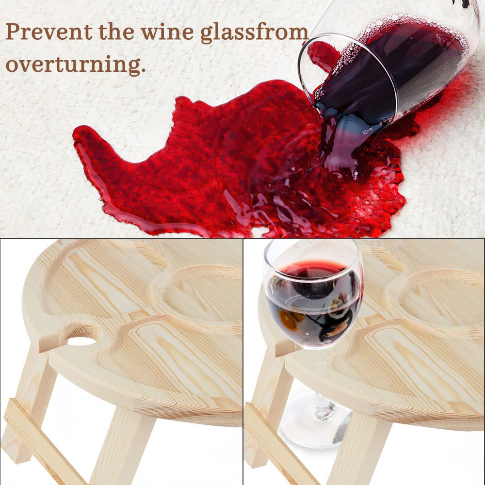 Vassoio Aperitivo, Portable Tavolo da Vino da Esterno, Mini Wooden Foldable Picnic Table, Tavolino Pieghevole da Vino, per la Fotografia