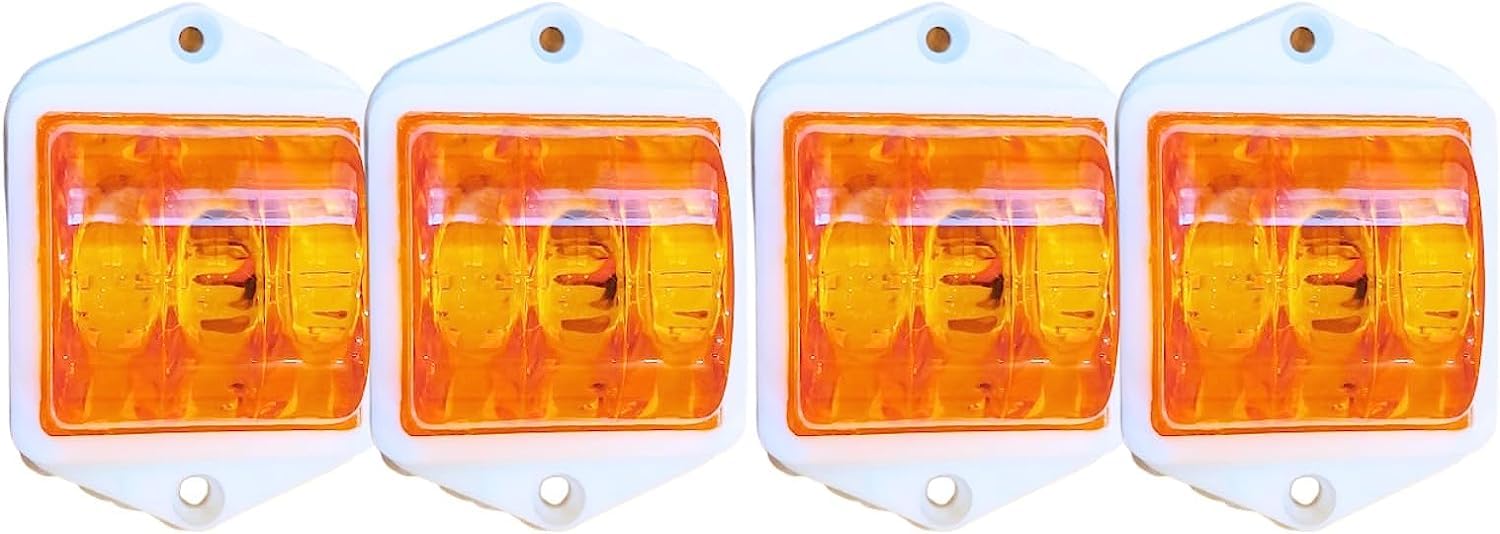 24V LED Clearance Lights Amber Color for Trucks Trailer RV Universal Fitment Outline Clearance Marker Light Set of 4 Pieces-image-29