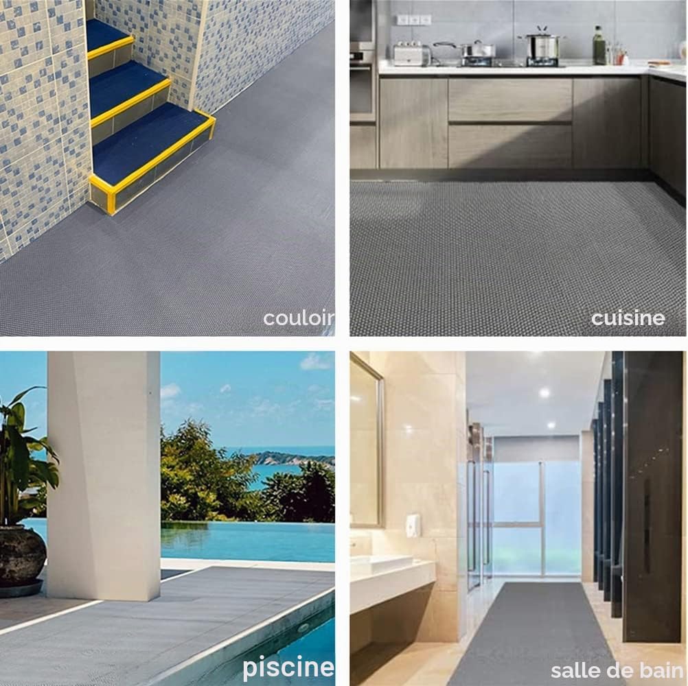 MYOYAY Tapis de sol creux très résistant pour l'extérieur - 0,9 x 3 m - Tapis creux antidérapant en caoutchouc PVC - Pour intérieur restaurant, cuisine, bar, salle de bain - Épaisseur : 5,5 mm