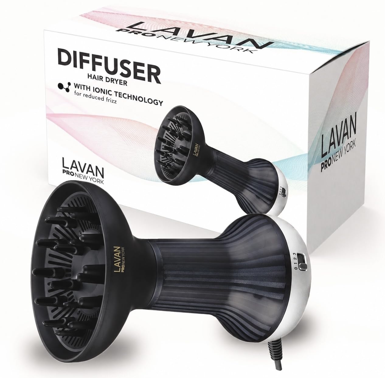 Diffuser Hair Dryer for Curly Hair – Ionic Technology Hair Dryer with Adjustable Heat & Speed Settings for Frizz-Free, Defined Curls, Lightweight Hair Dryer, Wavy And Curly Hair (SILVER)