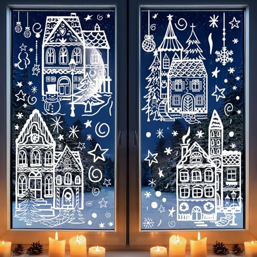Fensterbilder Weihnachten Weiß Fensterdeko Weihnachten Wiederverwendbar...