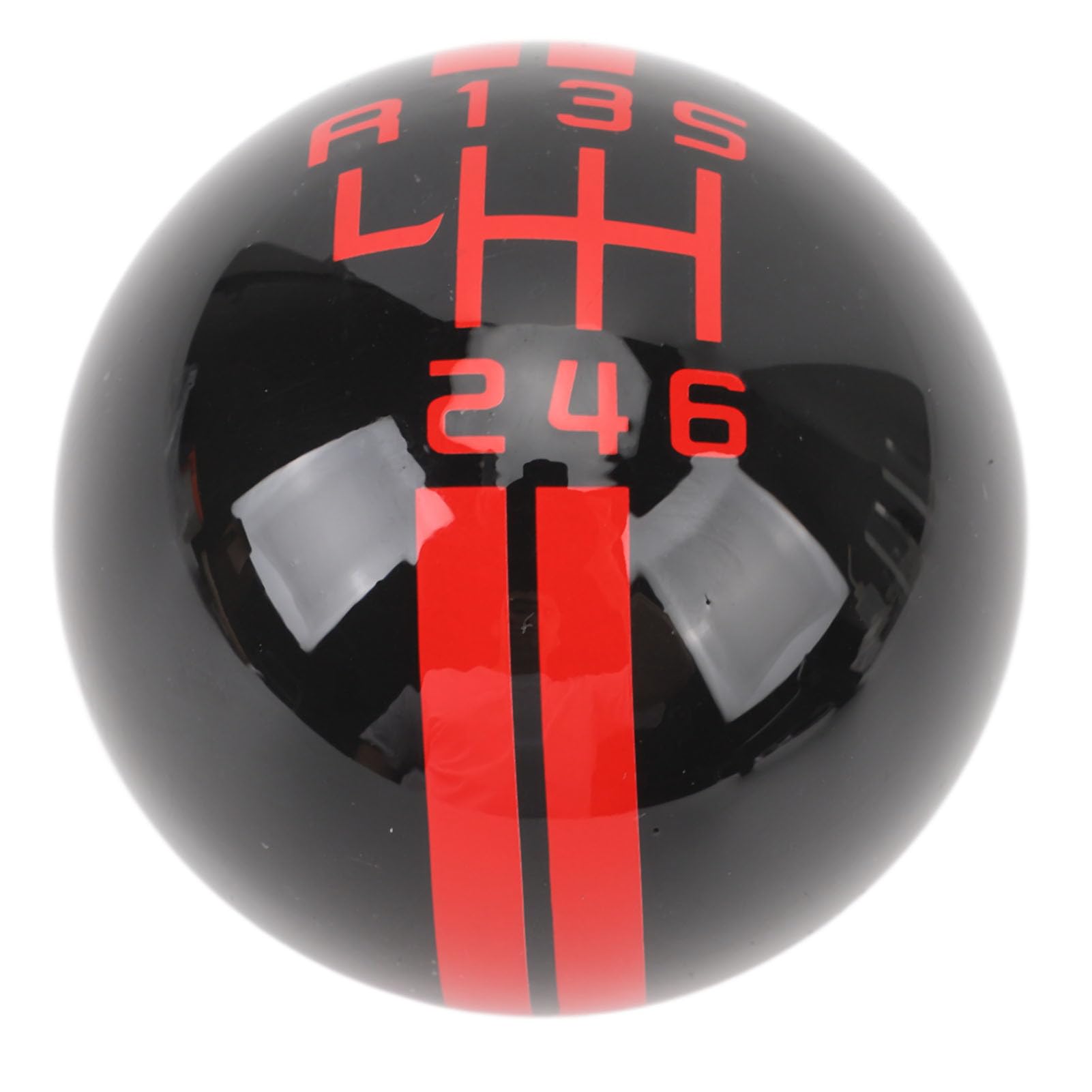 Pomello per Auto Gt500 Style Round Ball 6 velocità Manopole con 3 Adattatori Veicolo Manuale (nero rosso)