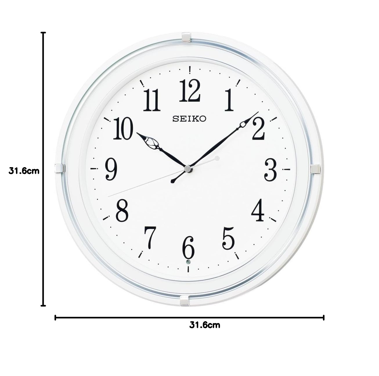 Amazon.co.jp: セイコー クロック 掛け時計 電波 アナログ 白 パール