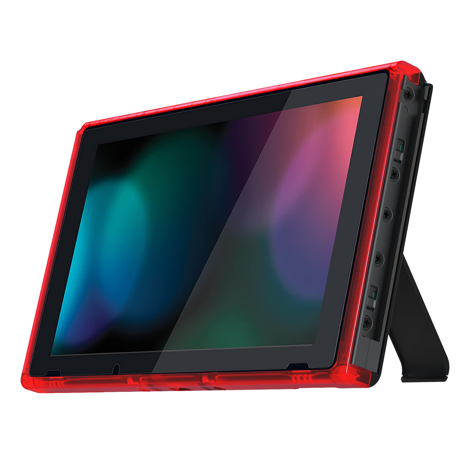 Nintendo Switch - Switch こむ用 Amazon.com: eXtremeRate Clear Red DIY Housing Shell for