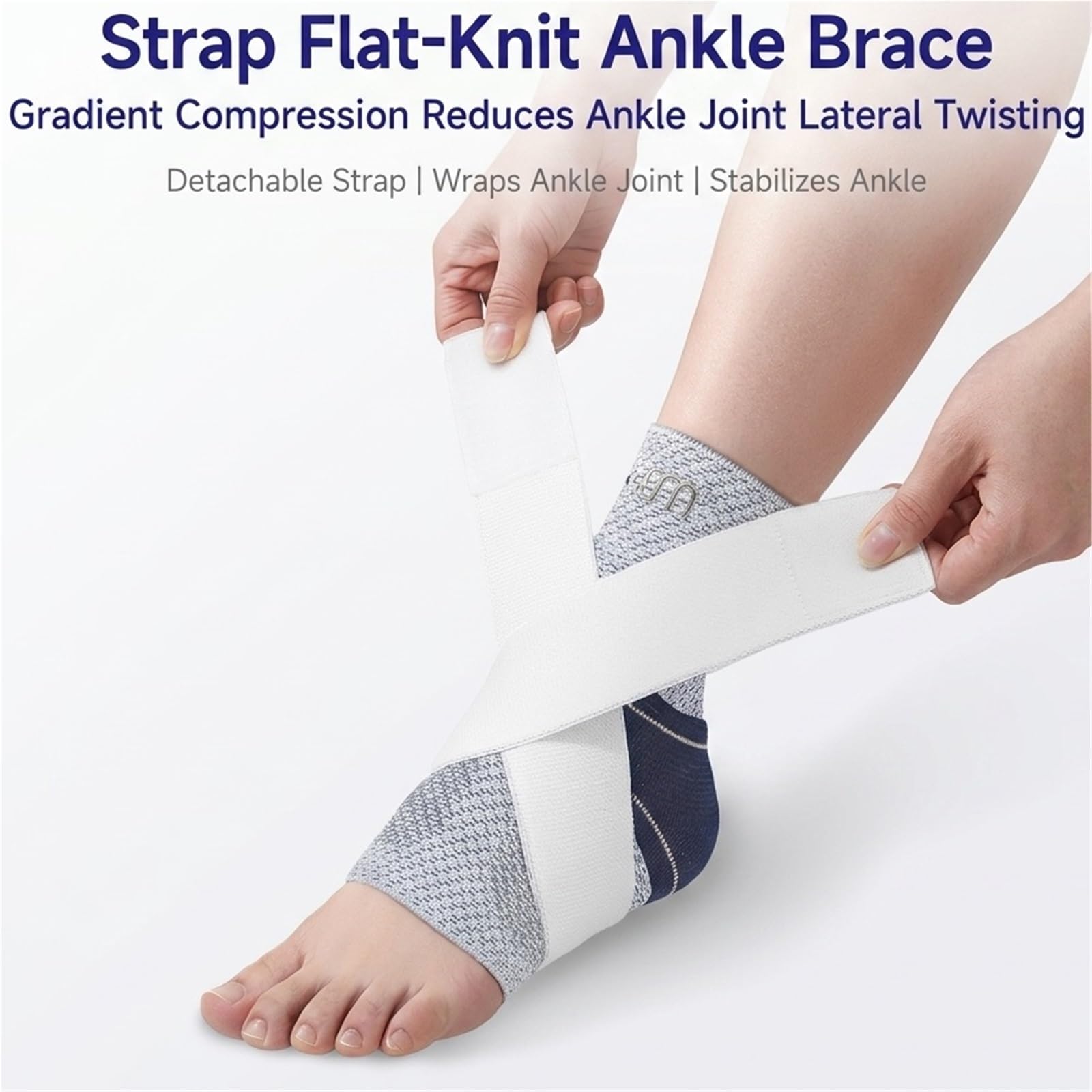 Generisch Verstellbare Sprunggelenkbandage mit atmungsaktivem Stoff, für Sport und tägliches Gehen, Modell CJDW1160 (Grey XL)