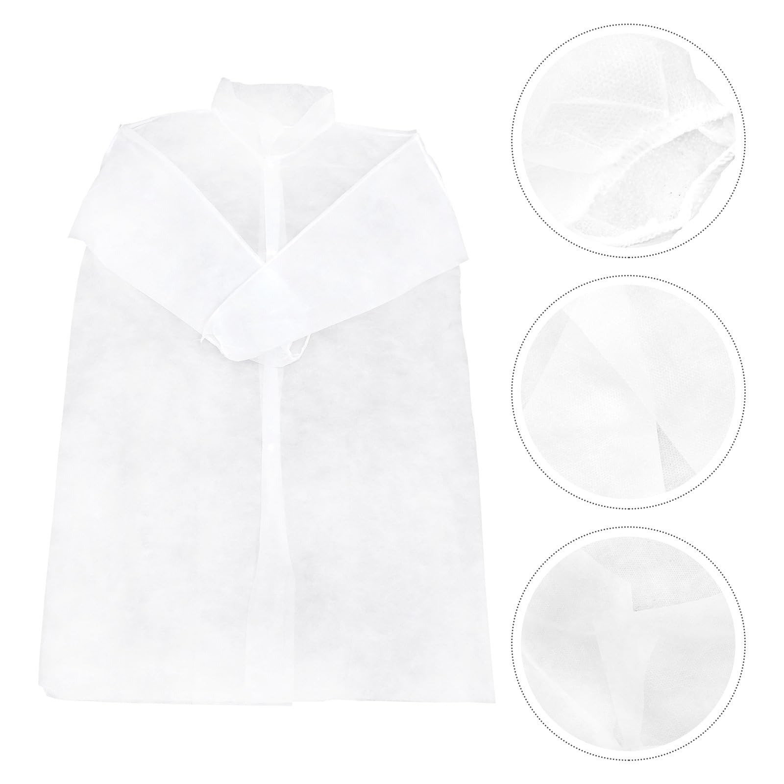 Bata de Laboratorio Desechable de Tela No Tejida para Laboratorios, 10 Piezas, Fácil de Poner y Quitar, Protección Cómoda y Transpirable Varios Estilos