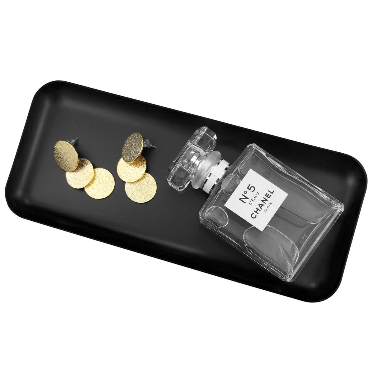 Amazon Com Freelove Stainless Steel Serving Tray Bathroom Sink Vanity Trays Cosmetics Jewelry Organizer Towel Tray Tea Tray Decorative Tray Black G Rectangle 7 5 By 3 2 Home Kitchen