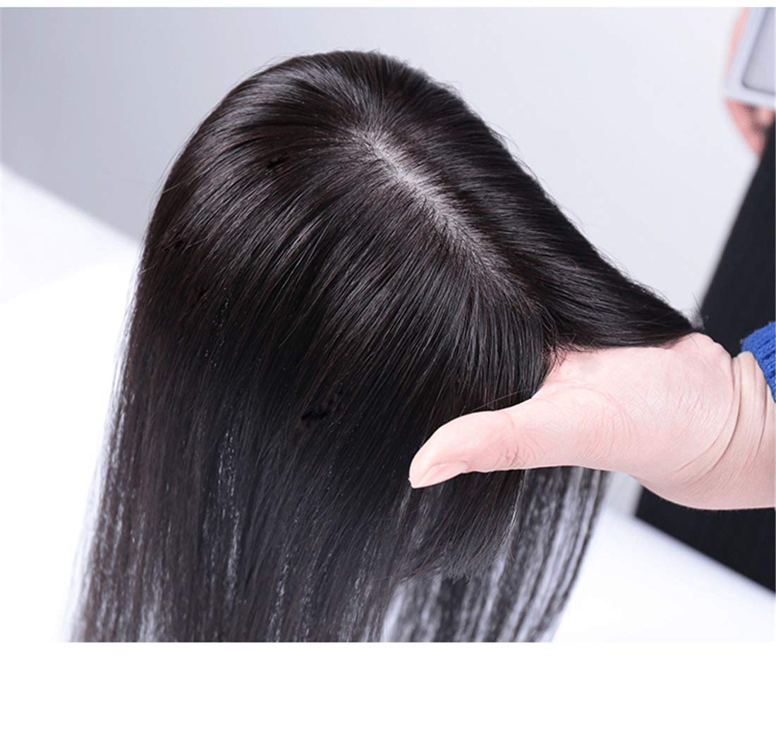 8 x 12 cm base de seda clip en la corona de pelo humano con flequillo de aire para mujeres con calvicie femenino
