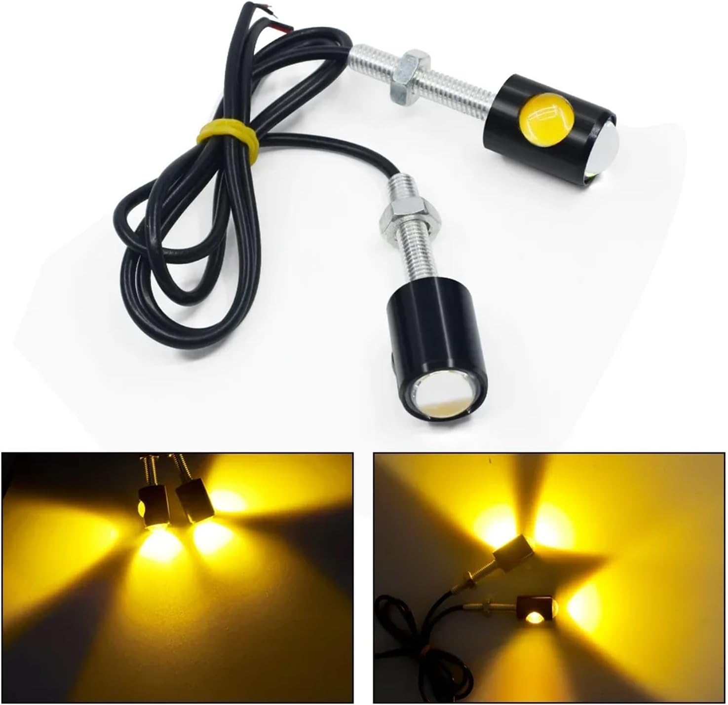 1Pairs Universal Motorcycle Signal Lamp Car LED Number License Plate Light Bright Eagle Eye Shape Bulb Turn Indicator