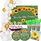 fozi cozi,217 PCS Sunflower Party Decorations Kit-Balloons Sunflower Party Supplies(Include...