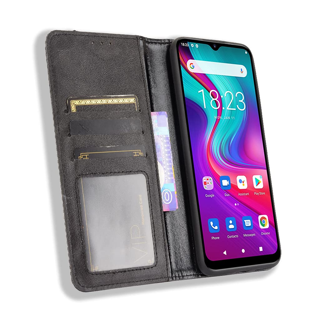 Tnviud Stand TPU Silicone in Pelle Portafoglio Cover Caso per Doogee X97 / X97 PRO 6 Premium Case Copertina Custodia Guscio Protettiva Anti Urto e Graffi (Marrone