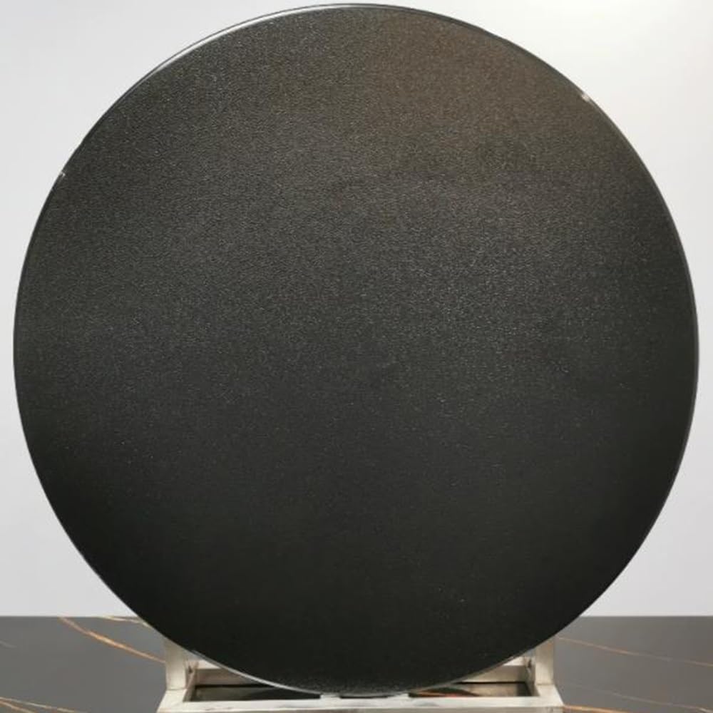 Plateau Tournant Rond en Verre Trempé De 40 Pouces, Plateau De Service Rotatif avec Base, Plateau De Table en Verre Noir Lisse (90 Cm/36 Pouces)