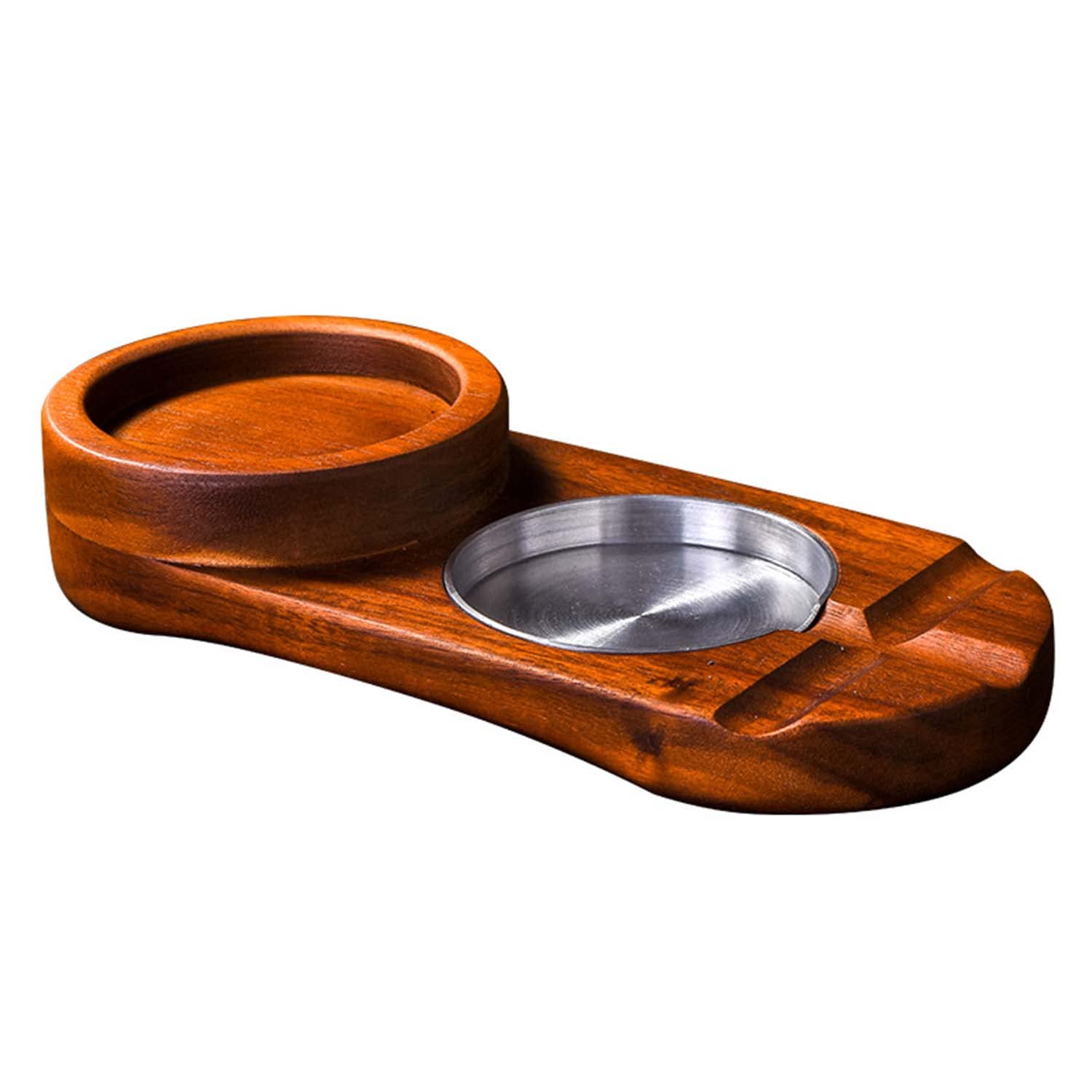 Cendrier à Cigares Créatif Plateau en Verre à Whisky Bois Naturel Fente à Cigares Porte-vin Grand Décor pour Maison, Bureau, Cafés et Bars