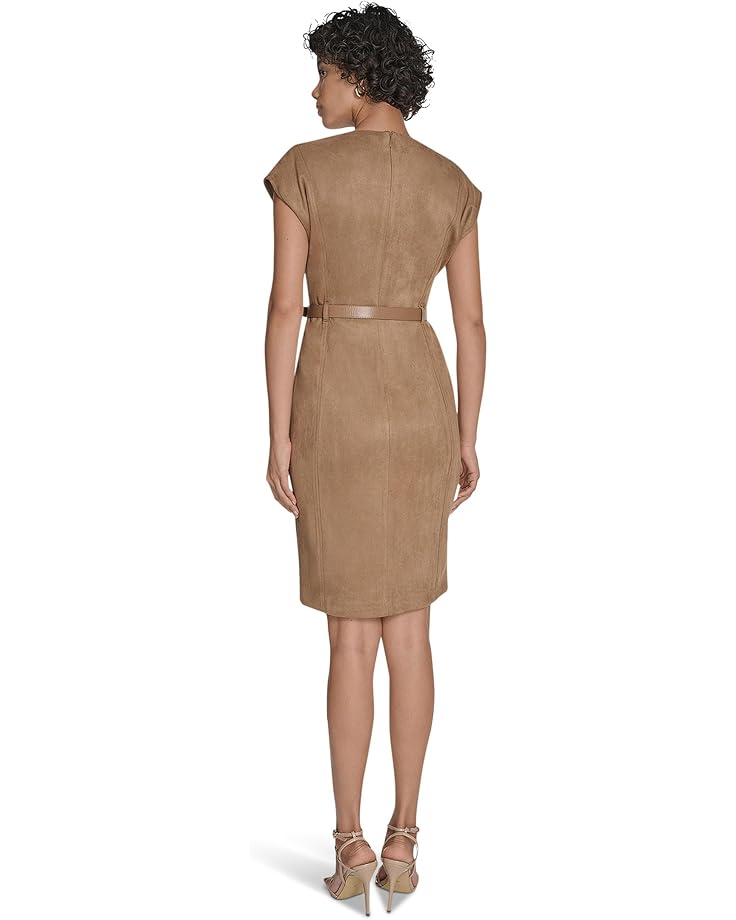 Calvin Klein Suede Belted Cap Sleeve Sheath - #2 of 3