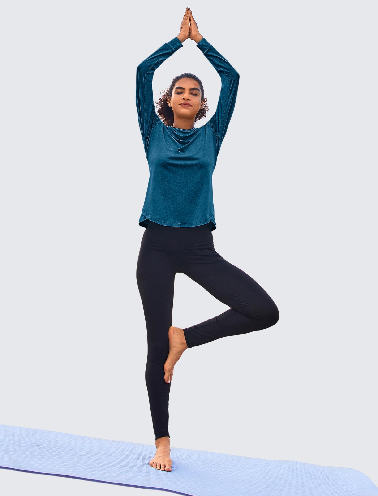 PINSPARK Camicia Sportiva da Donna a Maniche Lunghe Camicia Funzionale Camicia da Corsa Traspirante Palestra Yoga Top da Corsa Autunno S-XXL
