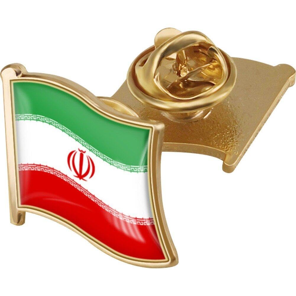 Fituenly Iran Coat of Arms Iranians Map Flag Brooch Pins National Emblem Brooch Badges Lapel Pins for Hat Clothes Backpack