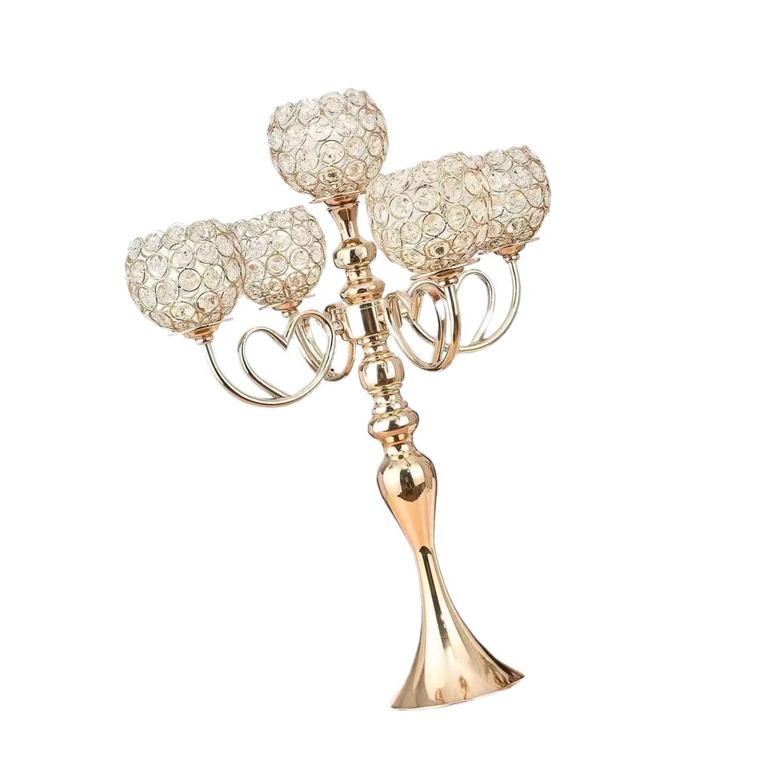 Avejjbaey 5 Flame Candelabra Iron Stand for Mantel Dining Room Table Display Wrought Iron Centerpiece Holder