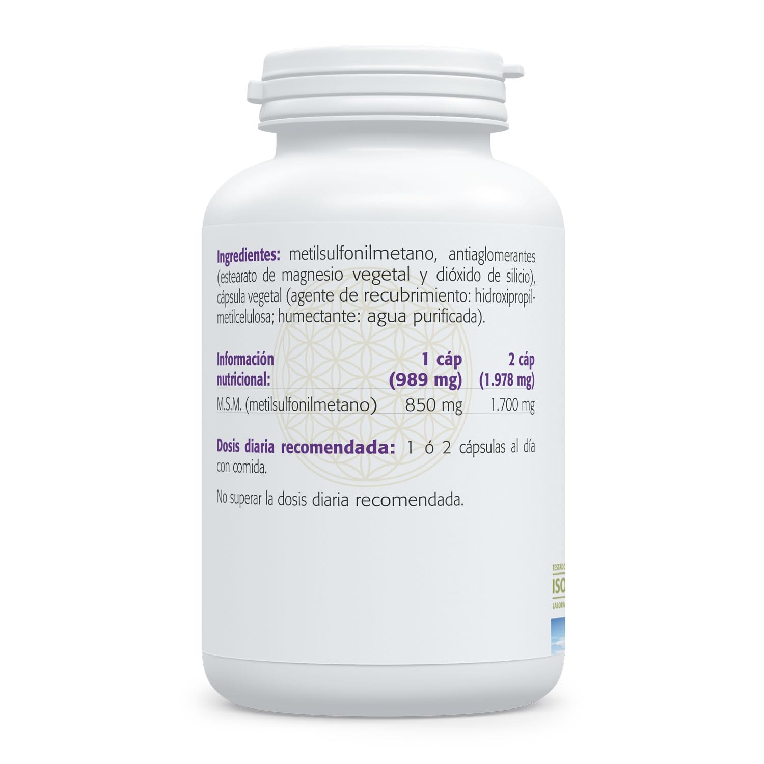 SURA VITASAN M.S.M. 850 mg 90 Cápsulas | Suplemento de Azufre Orgánico, Para Tejido Conectivo, Articulaciones, Piel, Cabello y Uñas