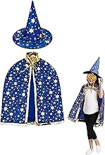 ZHjuju Witch Cloak with Hat, Halloween Costumes Witch Cape for 3-12 Years Old Kids Boys Girls Halloween Costume Accessories for Kids Cosplay Party