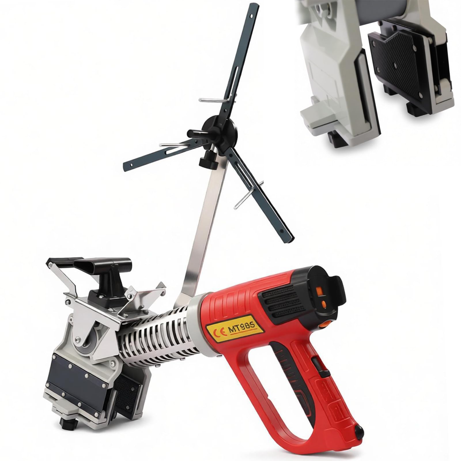 BOOZXCV Handheld Woodworking Edge Bander, 2000W Curve & Straight Edge Banding Machine with Triangle Bracket for DIY Wood