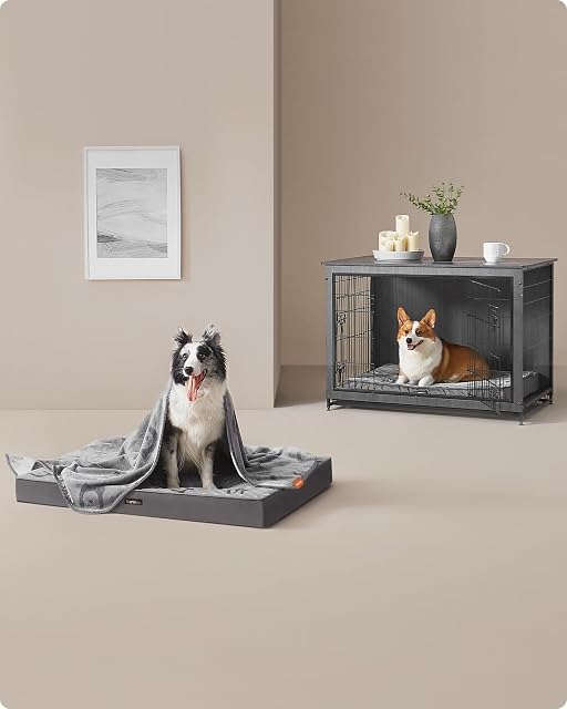 Foto 7 de 7 de Feandrea Cama para Perros, Cama para Mascotas, Espuma Corrugada Preformada, con Asa, Extraíble, Doble Cara