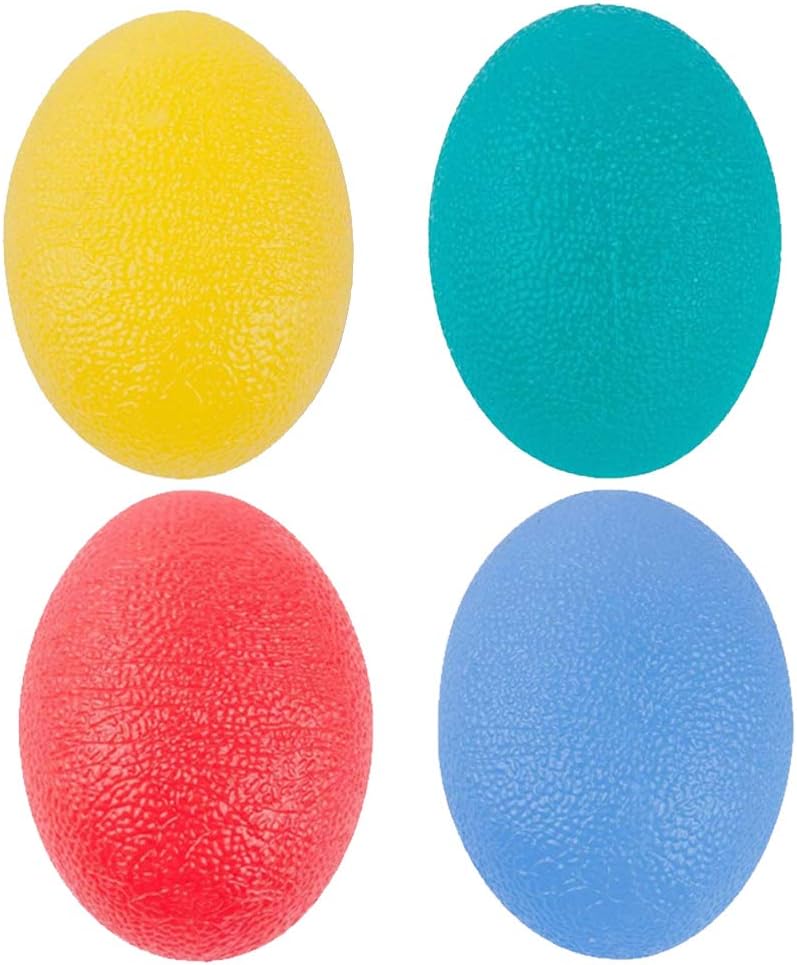 ENEX Hand Grip Strength Trainer, 4 Pack Stress Relief Ball, Wrist Rehab Therapy Hand Grip Equipment Ball - Set of 4 Finger Resistance Exercise Squeezer for Adults and Kids : Sports & Outdoors