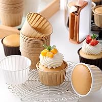 Vista 7 de 200 PCS Cupcake Liners Muffin Standard Size, Baking Cups Greaseproof Wrappers Paper Cupcake Holders for Wedding Birthday Party Baby Showers Bakery
