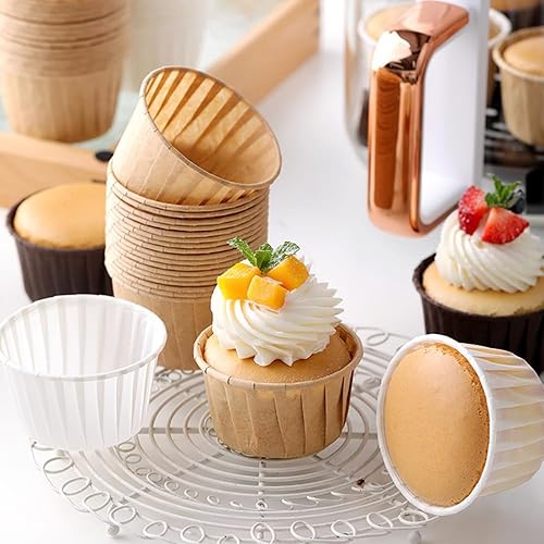 Vista 7 de 200 PCS Cupcake Liners Muffin Standard Size, Baking Cups Greaseproof Wrappers Paper Cupcake Holders for Wedding Birthday Party Baby Showers Bakery