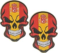 Vista 1 de 2 parches de bandera de AliPlus de España, parches de calavera bordados, tácticos, militares, moral, parche con gancho y bucle