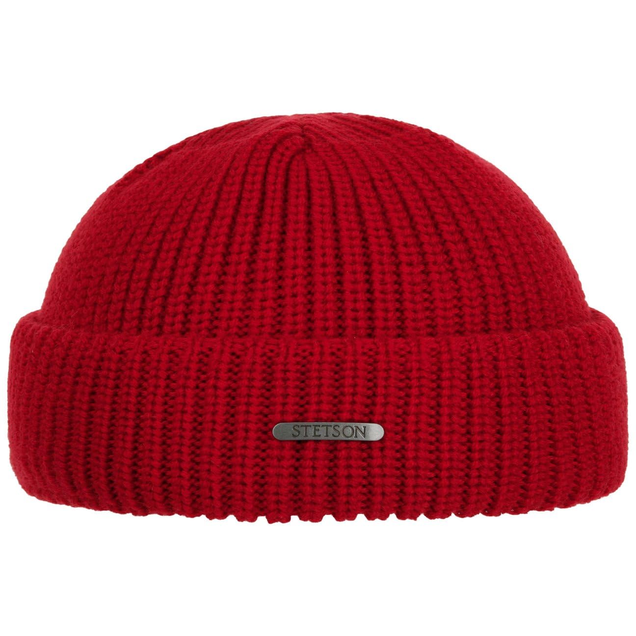 Stetson Nashville Knitted Docker Cap for Men - One Size (54-59 cm) - Made from 100% Merino Wool - Made in Italy - Rib-Knitted Wool Cap - Men's Cap - for Autumn/Winter red One Size
