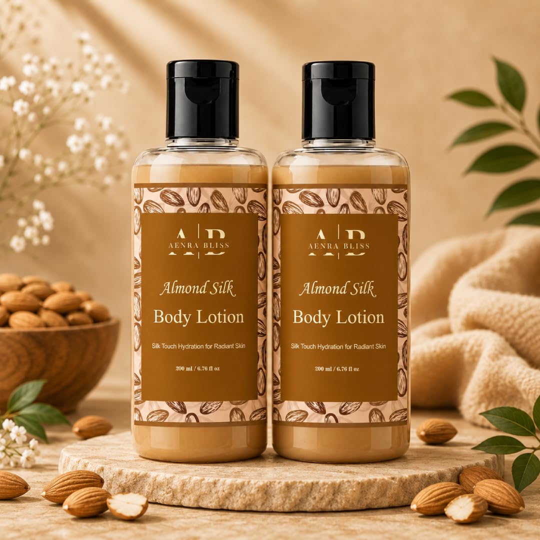 Almond Silk Body Lotion | Daily Body Moisturizer | Lightweight Formula | Soft & Smooth Skin Feel | 200ml*2 | Pack of 2-image-37