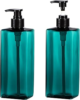 Shower Pump Bottles, Yebeauty 2pcs 17oz 500ml Empty Refillable Pump Bottle Lotion Soap Dispenser Liquid Container Plastic Soap Dispenser for Shampoo Kitchen,Bathroom Body Wash, Sea Green