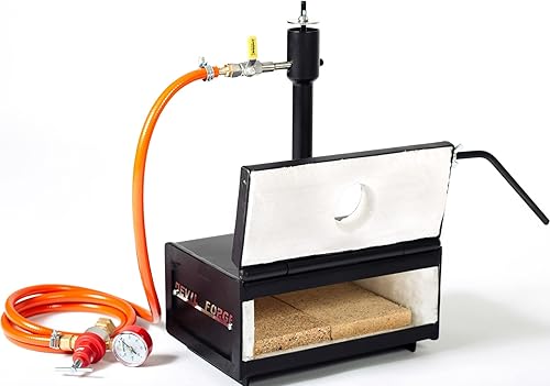Miniatura 2 de DEVIL-FORGE Forja de propano de gas Farrier DFHS1+1D/2.8", 1 quemador DFP (80.000 BTU), válvula de bola de gas, estrangulador de aire, 1 puerta,