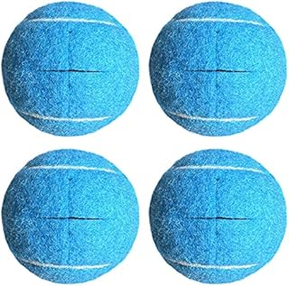 HiBallBall 4 Pack Precut Tennis Balls for Walkers, Tennis Balls for Chairs, Heavy Duty Long Lasting Walker Accessories, Ski Glides & Pads (Blue)