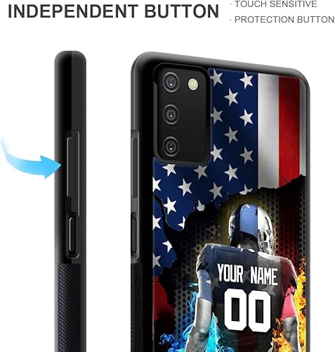 Miniatura 3 de Funda personalizada para teléfono de fútbol de rugby deportivo con nombre de la bandera de Estados Unidos para Samsung Galaxy A13 A53 A14 A03S A71