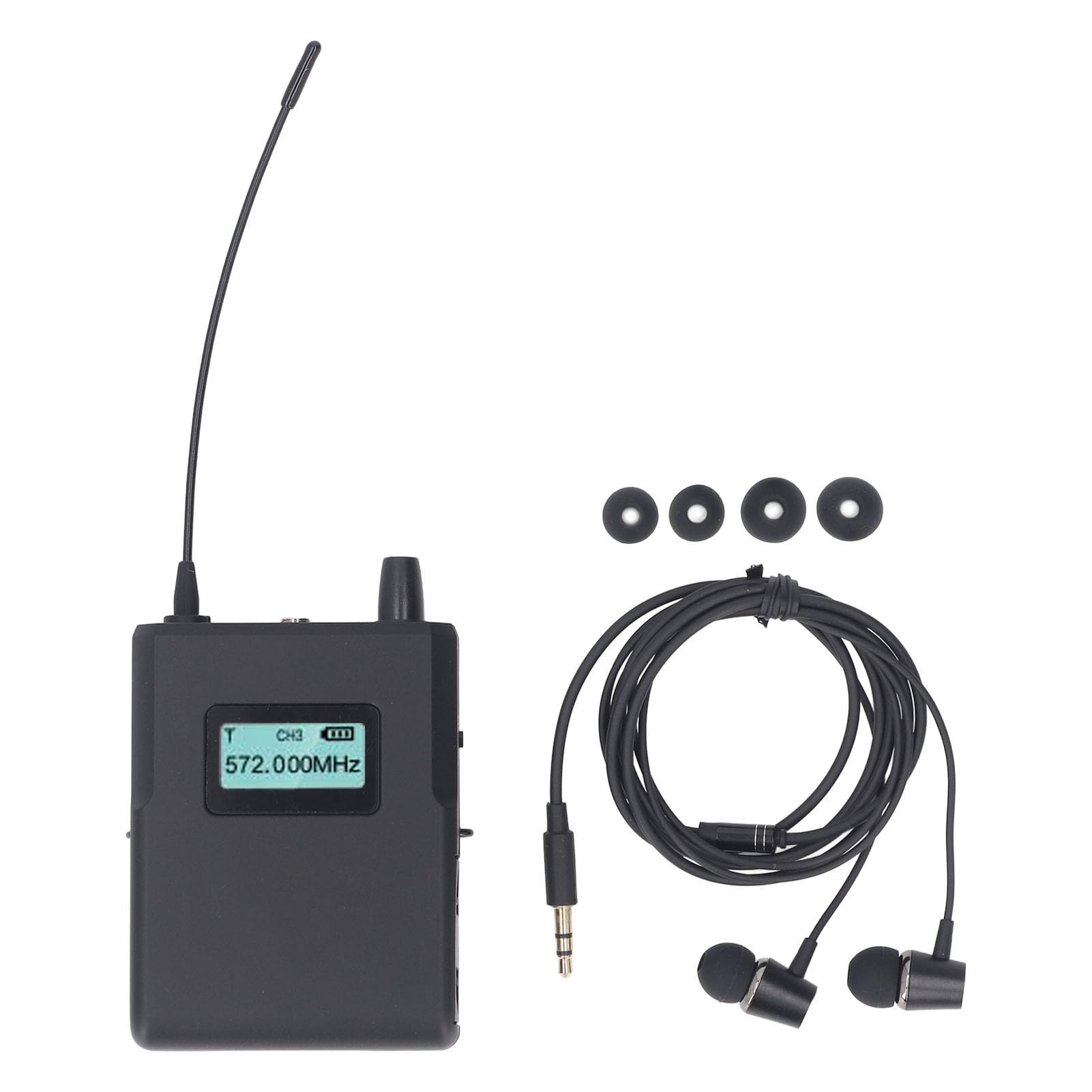 Digitaler Drahtloser IEM-Empfänger mit Anti-Interferenz für Live-Auftritte auf der Bühne, Einfache Bedienung für Kleine und Mittlere Bühnen, ABS-Material
