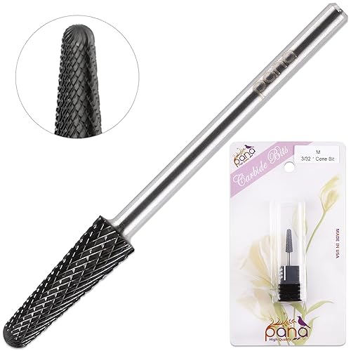 Miniatura 10 de USA PANA - Broca profesional de carburo en forma de cono de 332 pulgadas, para manicura y pedicura, máquina Dremel, color dorado, plateado