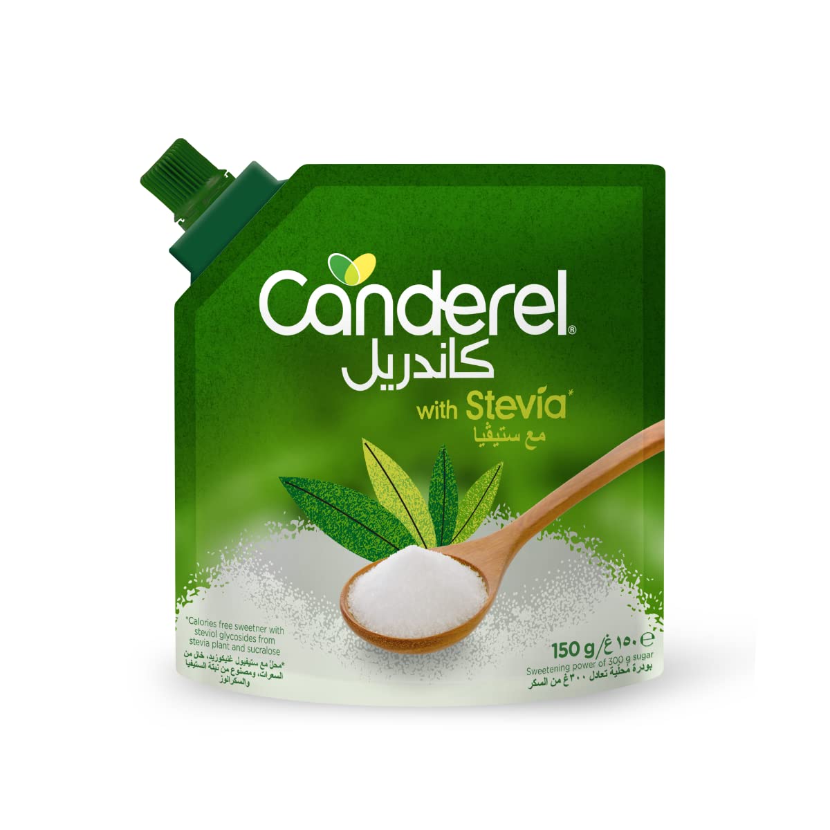 Canderel With Stevia Crunchy Sweetener, Resealable Pouch, 150 gm (Pack Of 1)