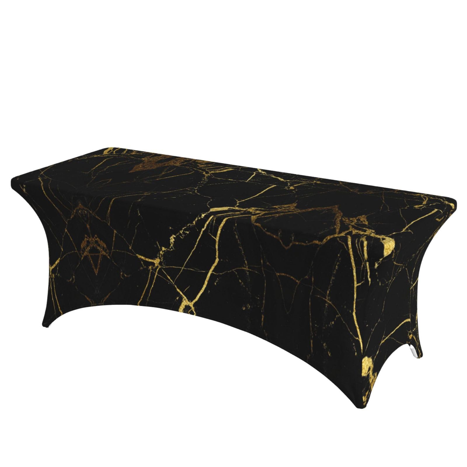 ERCgad Black And Gold Background Print Rectangular Tablecloth Dining Banquet Party Events Home Celebration Table Cover